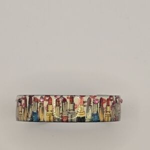 Resin Cuff Bracelet With Lipstick Pattern